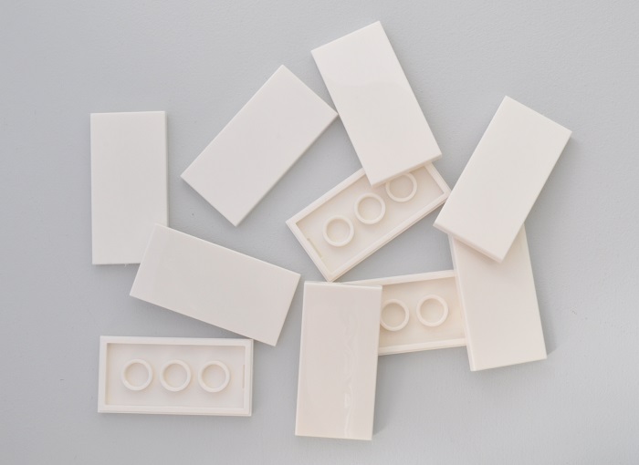 10 x LEGO® 2412 Systemstein,Fliese,Platte,Gitterfliese 1x2 in silber grau neu.